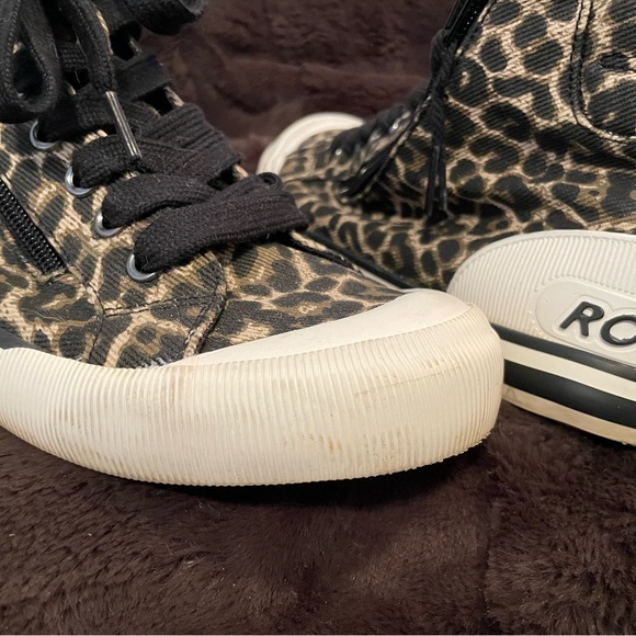 Rocket Dog Plush Foam Leopard Print Zip Up High Tops Sz 7.5 - Picture 9 of 16